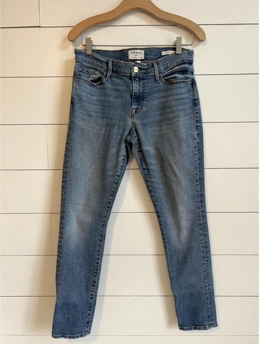 Frame Mid-rise Straight Crop Jeans Le Garcon Size 27 Luxury Denim